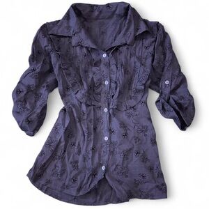 Women's Purple Floral Blouse